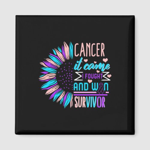 Cancer Awareness Survivor Sunflower Thyroidectomy  Magnet