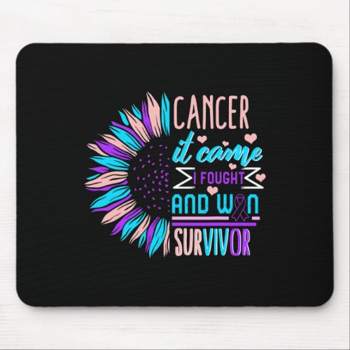 Cancer Awareness Survivor Sunflower Thyroidectomy  Mouse Pad