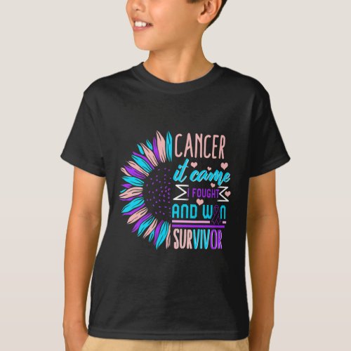 Cancer Awareness Survivor Sunflower Thyroidectomy  T_Shirt