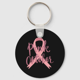 Cancer Awareness Tee - In October We Wear Pink To Keychain