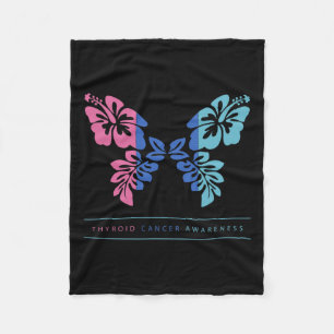 Cancer Awareness Thyroid Cancer Support Fleece Blanket