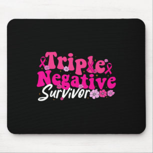 Cancer Awareness Triple Negative Survivor Flowers Mouse Pad
