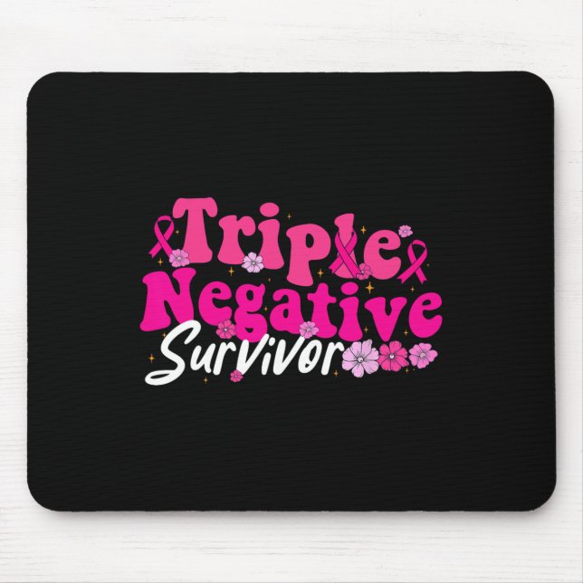 Cancer Awareness Triple Negative Survivor Flowers  Mouse Pad (Front)