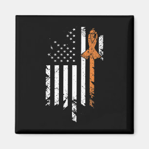 Cancer Awareness Vintage Us American Flag  Magnet