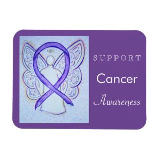 Cancer Awareness Violet Ribbon Angel Custom Magnet