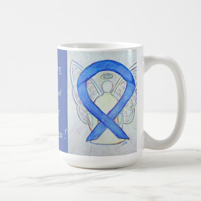 Cancer Awareness Violet Ribbon Angel Custom Mug (Right)