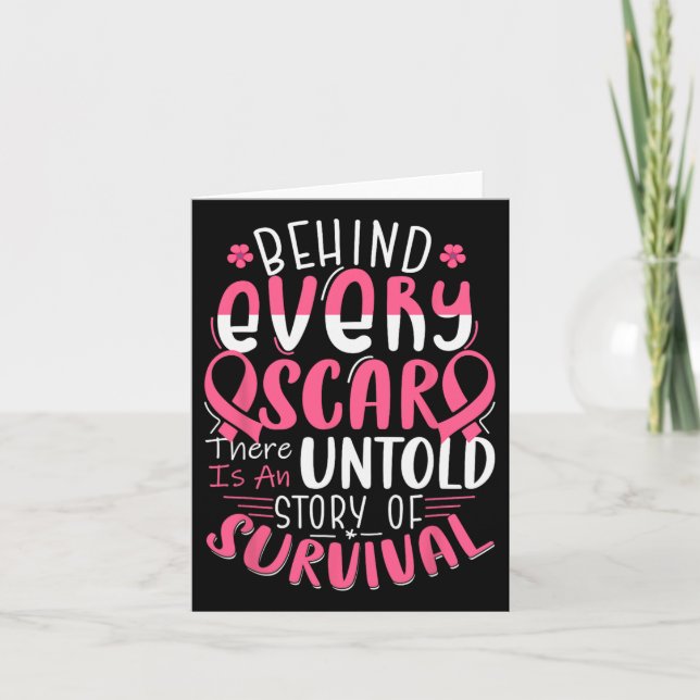 Cancer Awareness Warrior Pink Ribbon Breast Cancer Card (Front)