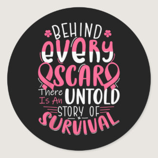Cancer Awareness Warrior Pink Ribbon Breast Cancer Classic Round Sticker