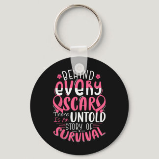 Cancer Awareness Warrior Pink Ribbon Breast Cancer Keychain