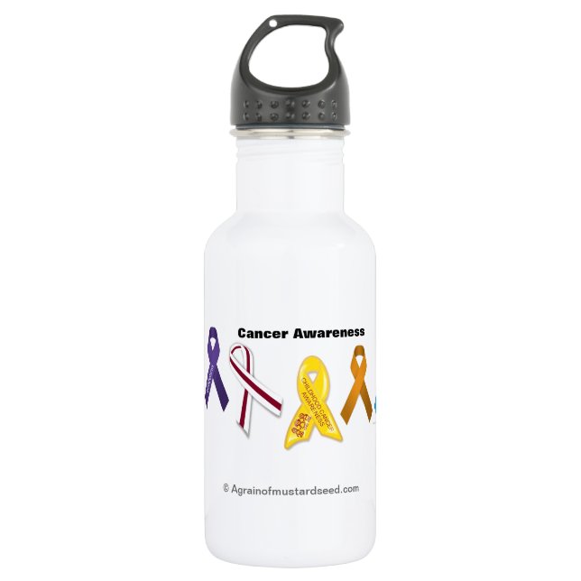 Cancer Awareness Water Bottle (Front)