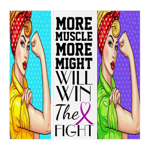 Cancer Awareness We Can Do It Acrylic Triptych