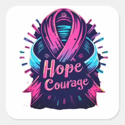 Cancer awarness collection square sticker