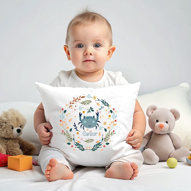 Cancer Baby - Zodiac Design Nursery Throw Pillow (Creator Uploaded)