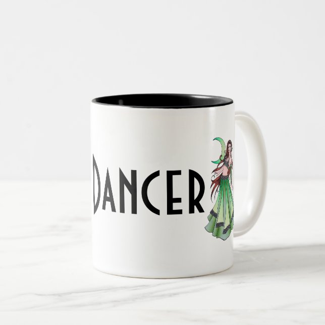Cancer Belly Dancer Two-Tone Coffee Mug (Front Right)