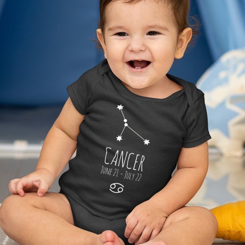 Cancer Birth Sign  Zodiac Constellation Baby Bodysuit