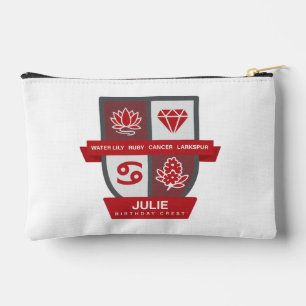 Cancer Birthday Crest™ for July 1-22 Accessory Pouch