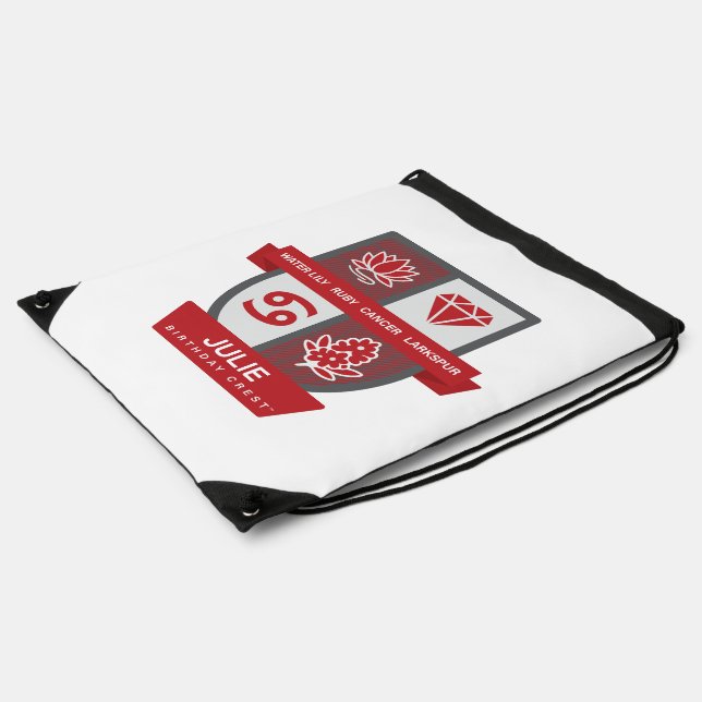 Cancer Birthday Crest™ for July 1-22 Drawstring Bag (Side)