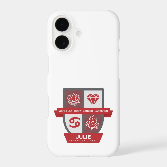 Cancer Birthday Crest™ for July 1-22 iPhone Case (Back)