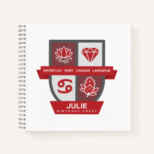 Cancer Birthday Crest™ for July 1-22 Notebook