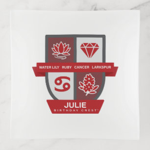 Cancer Birthday Crest™ for July 1-22 Trinket Tray