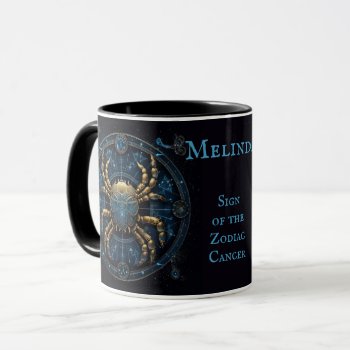 Cancer Birthday Gift Add Name Coffee Black Mug by Frasure_Studios at Zazzle