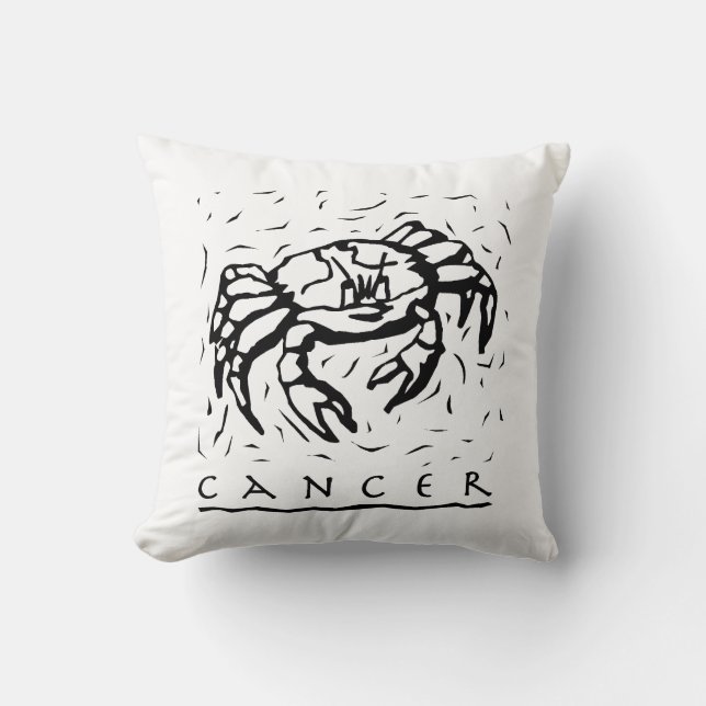 Cancer Birthday Year Astrological Zodiac Sign Throw Pillow (Front)