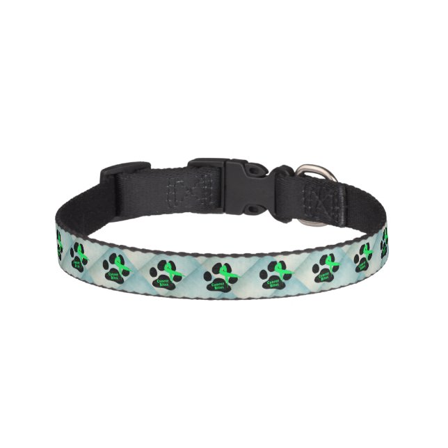 Cancer Bites Quote Hodgkins Lymphoma Support Pet Collar (Front)
