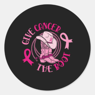 Cancer Boot Breast Cancer Awareness Gift For Women Classic Round Sticker