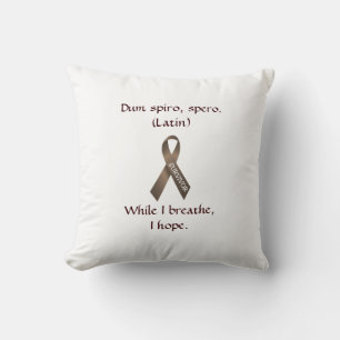 Cancer Brown Survivor Ribbon Pillow
