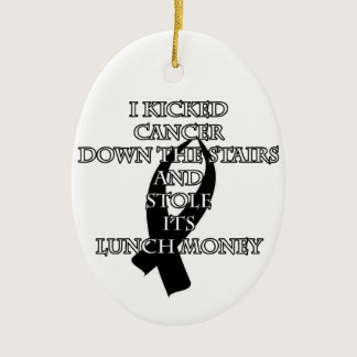 Cancer Bully (Black Ribbon) Ceramic Ornament