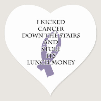 Cancer Bully (Light Purple Ribbon) Heart Sticker