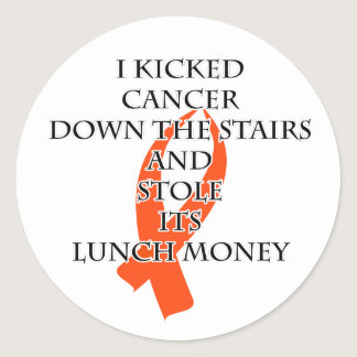 Cancer Bully (Orange Ribbon) Classic Round Sticker