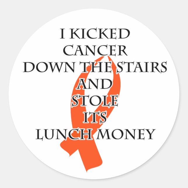Cancer Bully (Orange Ribbon) Classic Round Sticker (Front)
