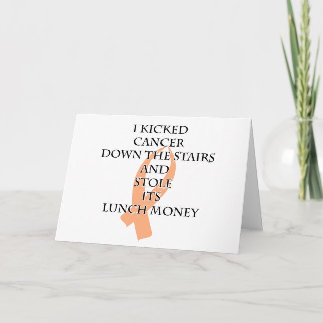 Cancer Bully (Peach Ribbon) Card (Front)