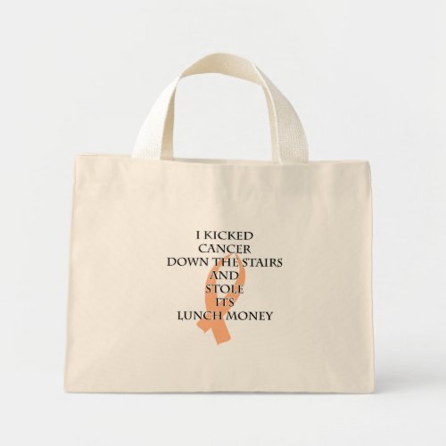 Cancer Bully Peach Ribbon Mini Tote Bag