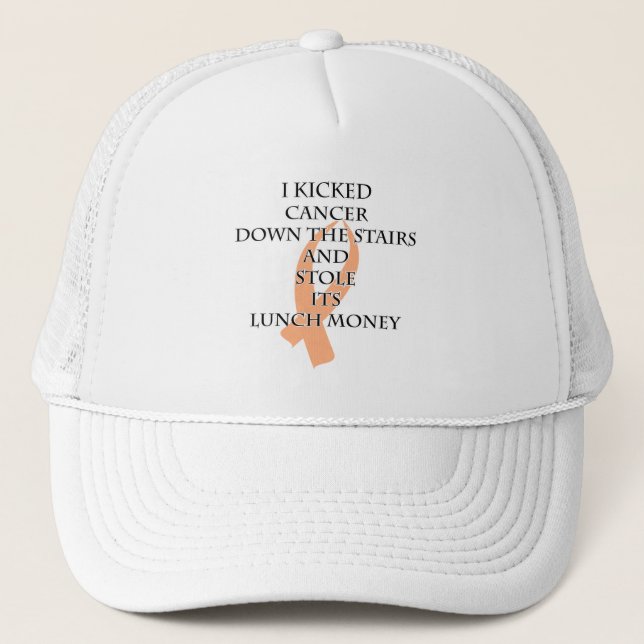 Cancer Bully (Peach Ribbon) Trucker Hat (Front)