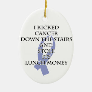 Cancer Bully (Periwinkle Ribbon) Ceramic Ornament