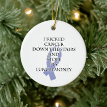 Cancer Bully (Periwinkle Ribbon)  Ceramic Ornament