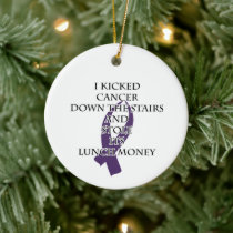 Cancer Bully (Purple Ribbon)  Ceramic Ornament