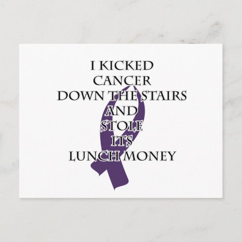 Cancer Bully Purple Ribbon Postcard
