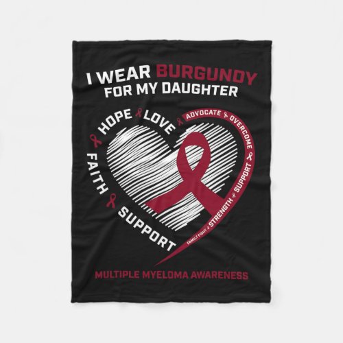 Cancer Burgundy Daughter Multiple Myeloma Awarenes Fleece Blanket