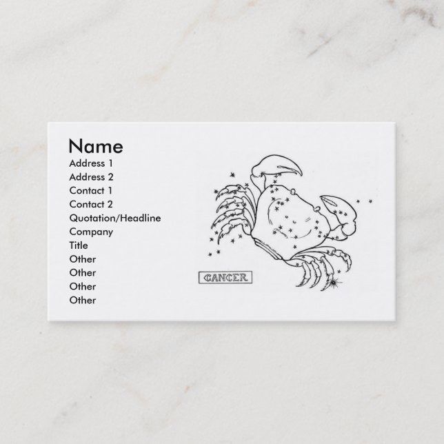 Cancer Business Card (Front)