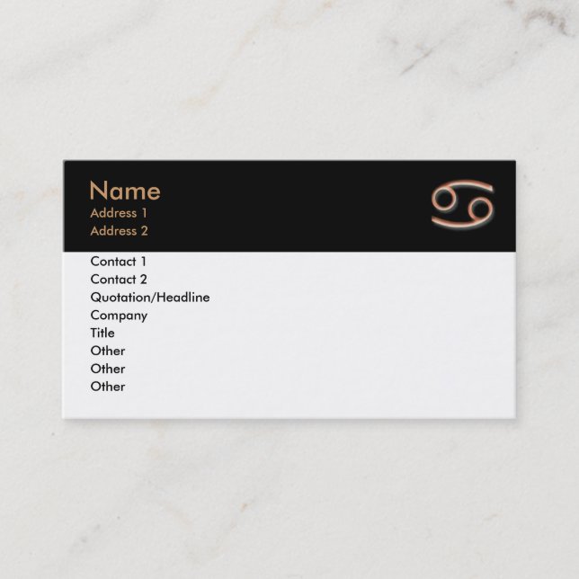 Cancer Business Card (Front)