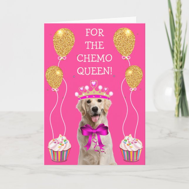 Cancer Chemo Support Cute Dog Card (Front)
