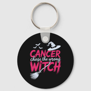 Cancer Chose The Wrong Witch Breast Cancer Awarene Keychain