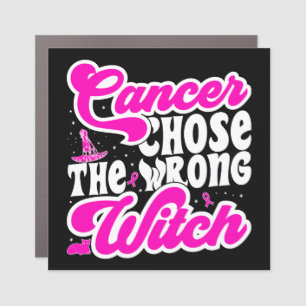 Cancer Chose The Wrong Witch Breast Cancer Funny Car Magnet