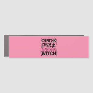 Cancer Chose the Wrong Witch Halloween Awareness Car Magnet