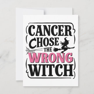 Cancer Chose the Wrong Witch Halloween Awareness  Note Card