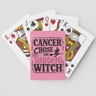 Cancer Chose the Wrong Witch Halloween Awareness  Poker Cards