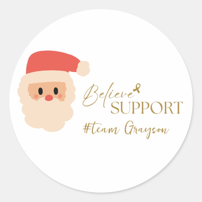 cancer. Christmas Custom #team name Stickers Label (Front)
